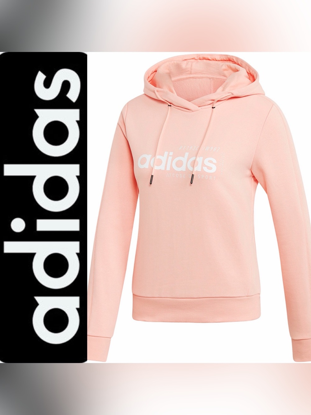 { Adidas } “Brilliant Basics” Peach Pullover Hoodie with White Logo